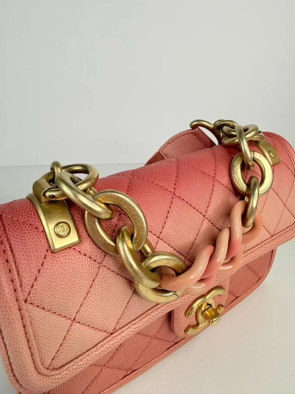 Chanel 19 Small Quilted Caviar Leather Flap Shoulder Crossbody Bag